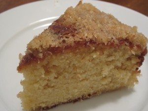 Hot Milk Sponge Cake w/ Broiled Coconut Topping