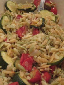 Lemon Orzo with Zucchini and Tomatoes