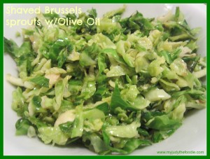 Shaved Brussels sprouts with Olive Oil and Sea Salt