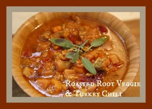 Roasted Root Vegetable and Turkey Chili