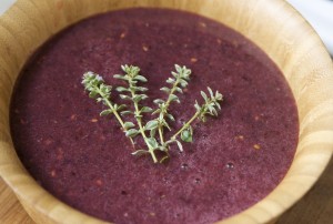 Blackberry and Grape Soup with Lemon Thyme