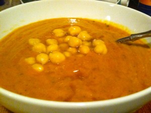 Tomato, Pumpkin and Chickpea Soup