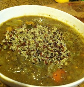 Vegetable Lentil and Quinoa Soup