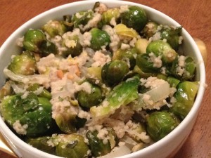 Browned Brussels sprouts with Bread Crumbs