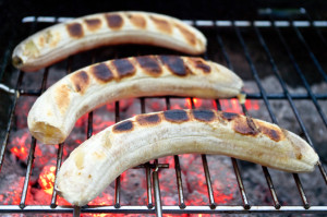 Summer BBQ: Grilled Peaches, Grilled Bananas, Grilled Kale