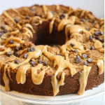 Peanut Butter Cake with Peanut Butter Drizzle