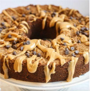 Peanut Butter Cake with Peanut Butter Drizzle