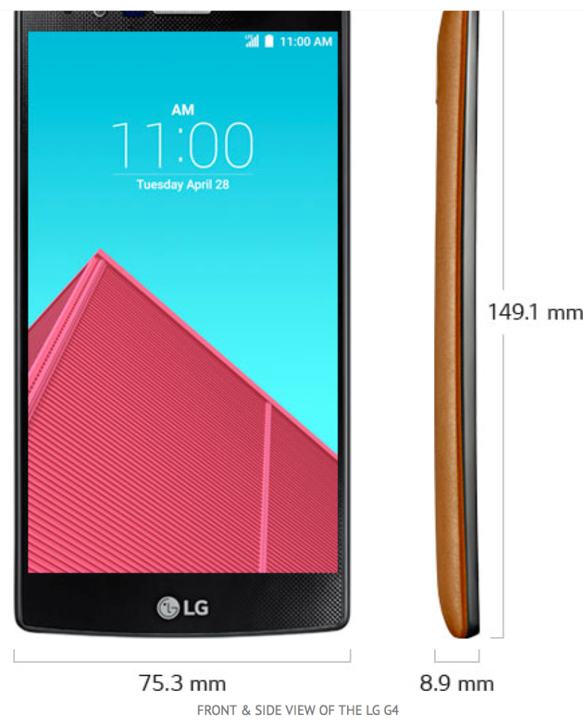 front and side of LG G4