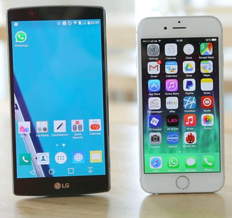 iphone6 vs lg g4 display