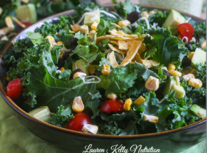 Chopped Mexican Kale Salad with Creamy Avocado Dressing