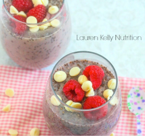 White Chocolate Raspberry Chia Pudding