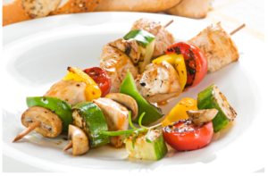 Scallion Chicken and Vegetable Kabobs