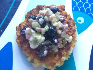 Corn Cakes with Blueberry and Tomatillo Salsa