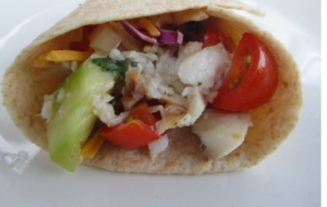 Fish Tacos w/Tomato and Cucumber Salsa