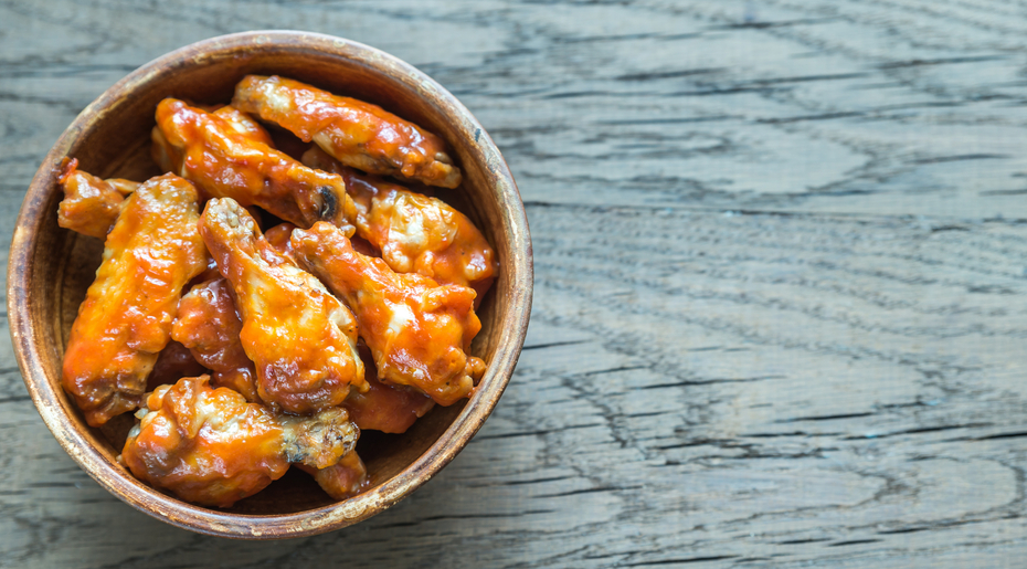 Bowl of buffalo chicken wings